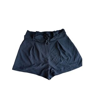 NWT Free Press Womens XXL Black High Waisted Pleated Tie Waist Dress Shorts